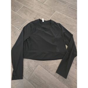 adidas Black Long Sleeve Crop Tee